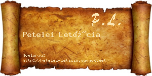 Petelei Letícia névjegykártya